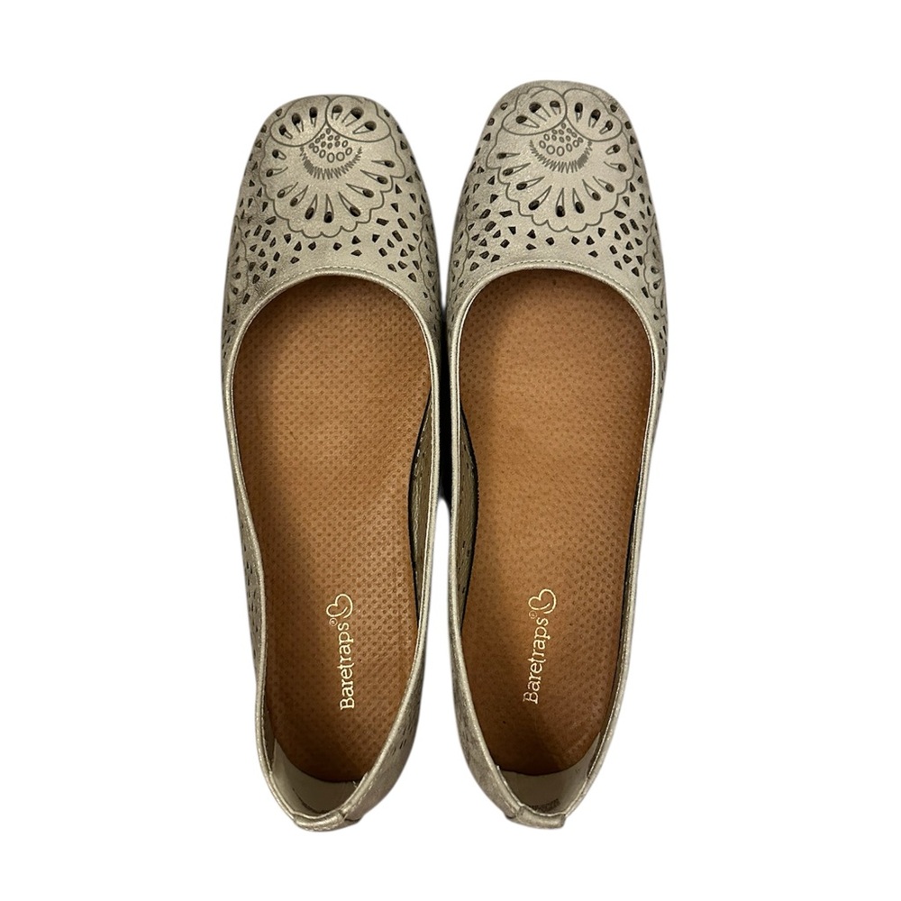 Baretraps Chika Ballet‎ Flats Gold Silver Size 8.5